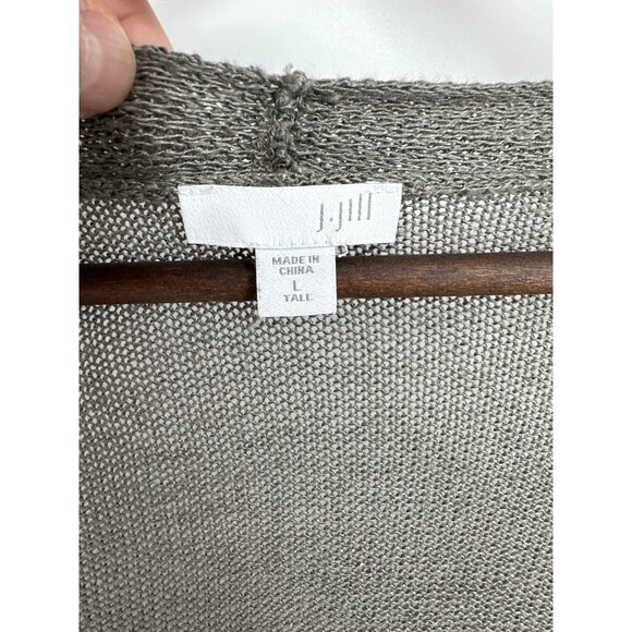 J. Jill Open Front Lightweight Cardigan With Pockets  Size L Tall - Picture 3 of 7